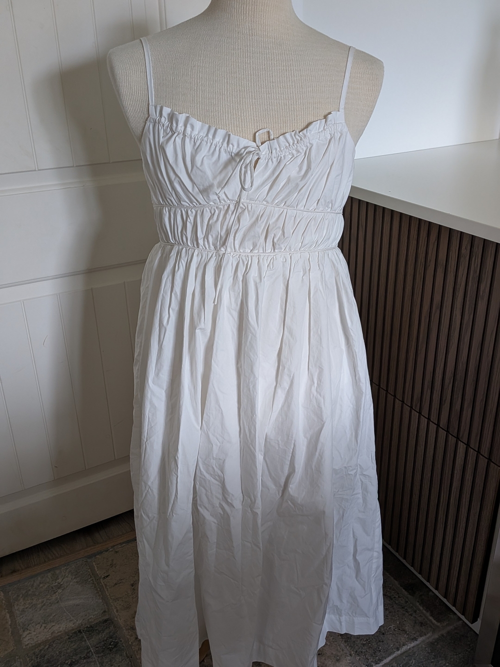 All in Favor White Spaghetti-Strap Midi Dress